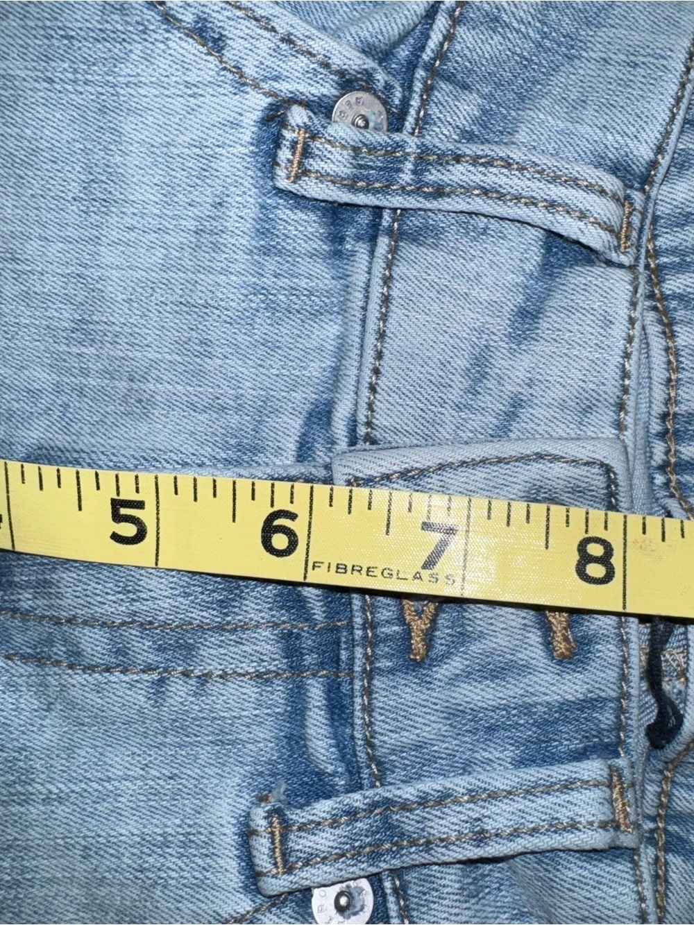 Aeropostale Light Blue low rise Flared Jeans Raw Hem (altered) 4 short - Picture 9 of 15